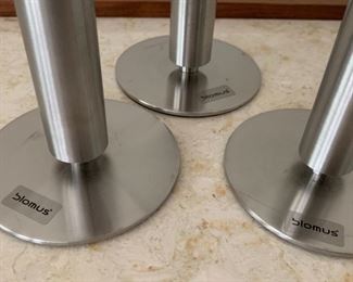 Alternate view - Trio of Blumus candlesticks. MEASUREMENTS: Tallest 8 3/4"H. $75