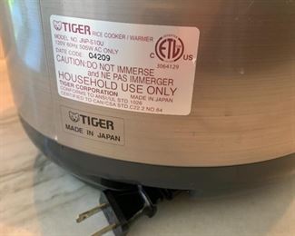 Alternate view - Tiger Rice Cooker. MEASUREMENTS: 10" H $35