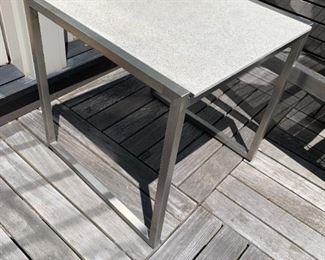 Alternate view - Pair of chrome and granite side tables. MEASUREMENTS: 19"H x 19" x 19". $225