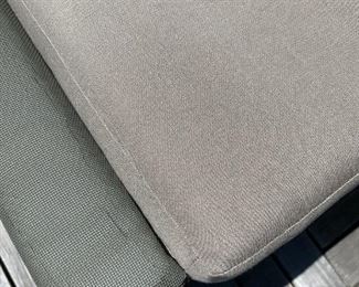 Alternate view - Pair of outdoor chair and ottoman - comes with cushions. MEASUREMENTS: Chair - 24 1/2"H x 31"W x 32 1/2"D. Ottoman - 15 1/2"H x 31"W x 18"D. $700 for the pair - or $400 for one chair and ottoman.