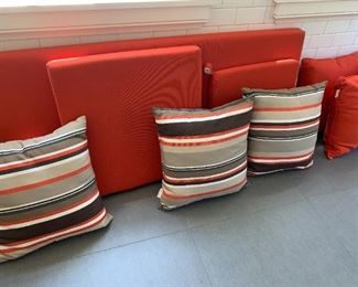Seat cushion and pillows for love seat. Seat cushions for chairs.