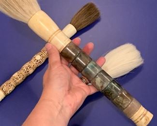 Alternate view - Three large vintage Japanese calligraphy brushes. MEASUREMENTS: Largest 16"Long by 1 1/2"W. All for $300.