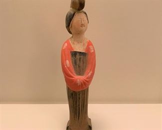 Asian pottery figurine. MEASUREMENTS: 12 1/2"H. $25