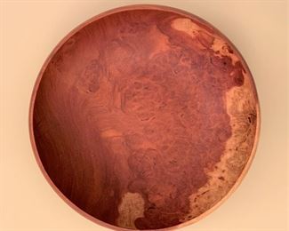 Large hand carved centerpiece bowl. Hairline fracture. MEASUREMENTS: 6"H x 14 1/4" D. $35