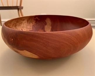 Alternate view - Large hand carved centerpiece bowl. Hairline fracture. MEASUREMENTS: 6"H x 14 1/4" D. $35