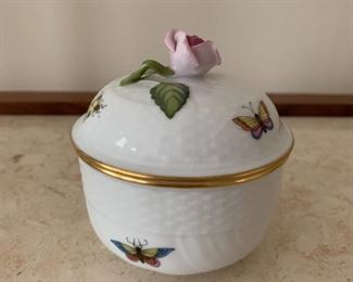 Herend small lidded jar. MEASUREMENTS: 3 1/2" H. $30