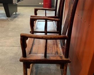 Alternate View - Pair of Antique Chinese chairs purchased in Hong Kong. MEASUREMENTS: 44 1/2" H x 22 1/2" W x 19" D.  $600 for the Pair