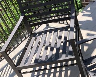 Crate and Barrel chair - Includes orange seat cushion. MEASUREMENTS: 32 1/2"H x 27"W x 32"D. $150