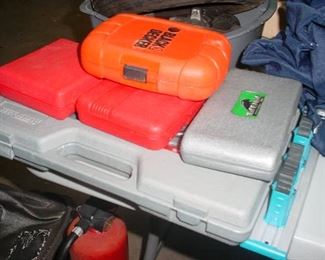 Many sets of drills, wrench sets, Dremel and more