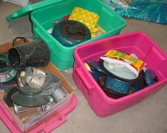 Some of the boxes of camping equipment and supplies