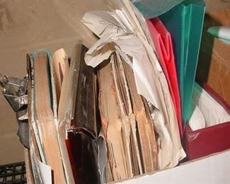 Boxes of old historic papers and documents