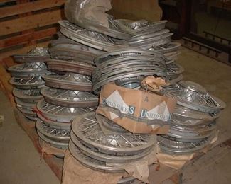 Dozens of old wheel discs