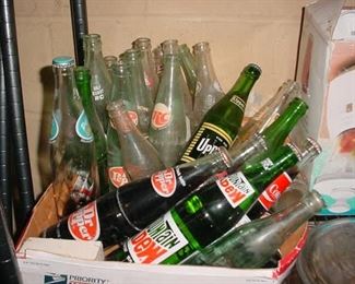 many old and no longer made soda bottles