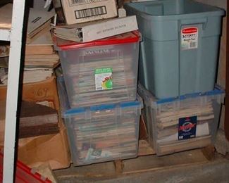 Boxes and boxes of vintage model railroad magazines and books