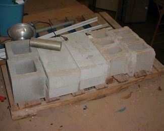 Many concrete blocks