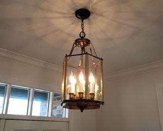 Brass candlestick lantern hall light