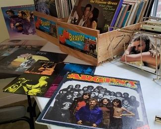 Vintage record albums and 45's