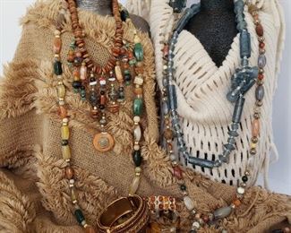 Costume jewelry and sweater ponchos