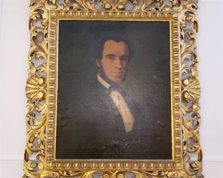 George Wilhelm Fasel New York/Germany 19th century gilt framed ancestor portrait