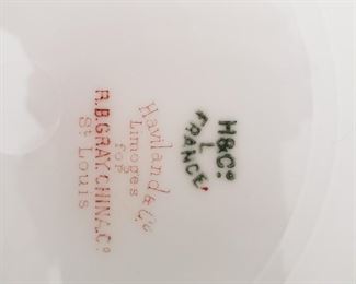 Label on back of china