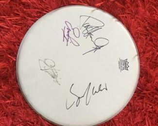 Kiss drum head signed