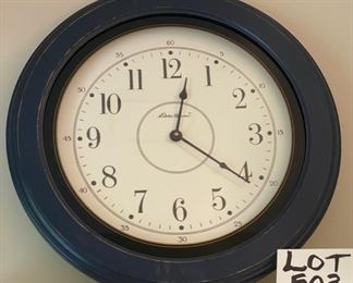 Lot 503.  $16.00.  Eddie Bauer Wall Clock 19" round.  Battery Operated 