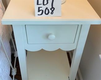 Lot 508 - $175.00. Set of TWO Pottery Barn Kids Scalloped Side Table. Here's the other scalloped  table.