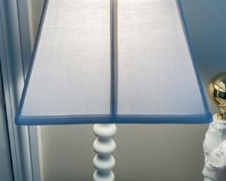 Lot 509. $68.00.  Set of Two Pottery Barn Kid or Teen Table Lamps. This lamp is totally white - no blue as the picture makes you believe.  24"tall x10"wide.  Pottery Barn sure nails it with their design, which seems to appeal to everyone with any style! 