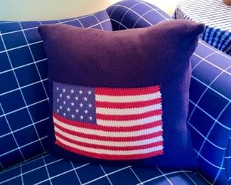 544  $495.00 Adorable Ralph Lauren American flag pillows.