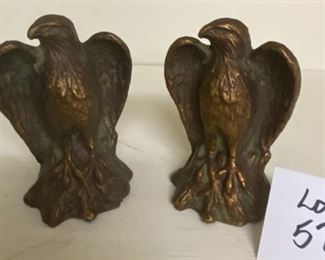 Lot 574. $40.00  Bronze Eagle Bookends. 7" x 4"