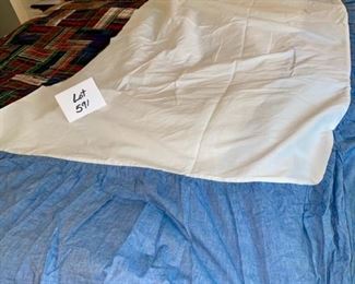 Lot 591 $65.00  Ralph Lauren Custom Plaid Queen Bedspread, 2 Euro Shams and Bedskirt. 