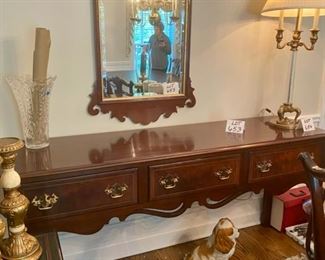 Lot 500. $3,200.00  The Beautiful Sideboard with Scalloped bottom and nice storage.  If you are not interested in the Whole Dining Set we can separate this piece and Sell Separately with or without the Mirror.  