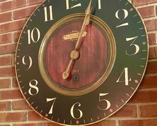 Lot 676. $45.00 Decorative wall clock, approx 28" diameter, Chaux-de-Fonds 1911 by Timeowrks, Inc
