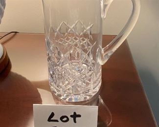 Lot 552. $25.00  Beautiful cut crystal pitcher.  9" tall.   