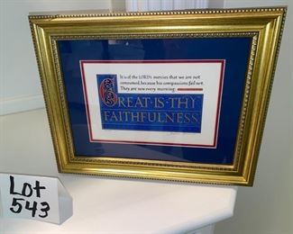 Lot 543. $15.00. Manuscripture framed in Glass hand-signed in pencil by Jonathan, numbered.  Nice gift idea.