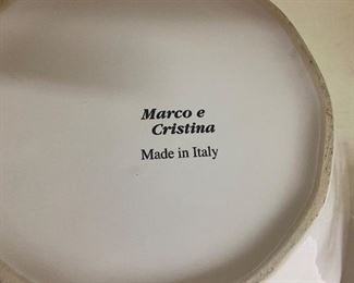 Lot 594. $18.00   Marco & Christina, Made in Italy, 7" pitcher and bowl.