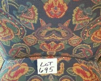 Lot 695. $325.00   This is upholstery is darling. 