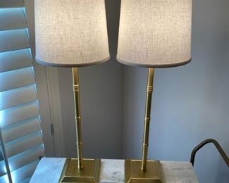 Lot 699.  $175. Two Ballard Designs Bamboo Buffet Lamps. Like new,  used to stage the home.  These retail for $164 each.  Plus they are adorable!  