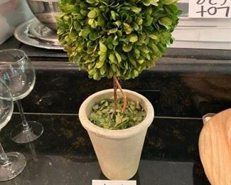Lot 706. $8.00. Cute topiary in clay pot. 16"dia. 