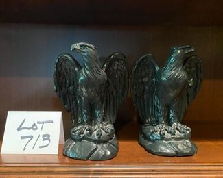 Lot 713   $24.00  Pair of  ceramic Eagle Bookends 8" T x 5" W
