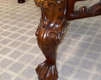 Lot 729 $475.00. Stunning Coffee Table from Merchandise Mart with Ball and Claw Feet.