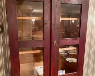 Lot 760. $185. This is a cool Antique Swedish piece! From  "Scantiques"- display wall cabinet, circa 1900. Double doors with divided glass panes.