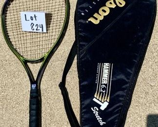 Lot 824 Lot 825,$20.00  Wilson Hammer  tennis Hammer case with Wilson racket
