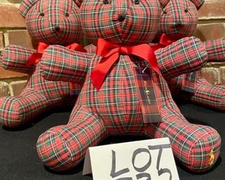 Lot 832 $30.00   3 Ralph Lauren Plaid Teddy Bears