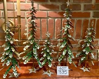 Lot 835. $45.00.  Lot of 5 Metal Trees with Star Metal Bases.