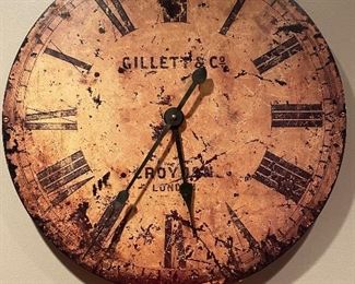 Lot 646. $45.00.   Timeworks large 22.5" diam. Battery operated clock, Gillett & Co, Croydon, London.