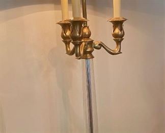Lot 653. $225.00. Chapman Table Lamp with clear stand and brass base.  1986. 