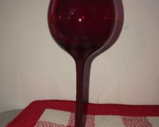Lot 880. $48.00 2 sets of 12 Ruby Red Wine Glasses from Bloomingdales. 