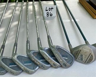 Lot 86 $30.00. Set of Dunlop Neutron Golf Clubs" 3, 5, 6, 7. 8. 9 plus 3 & 5 Woods