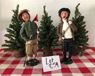 Lot 859.  $48.  Byers choice golfers and 3 sweet trees. 